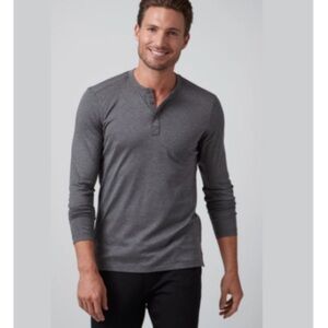 Raffi Men's Charcoal Long Sleeve Henley
